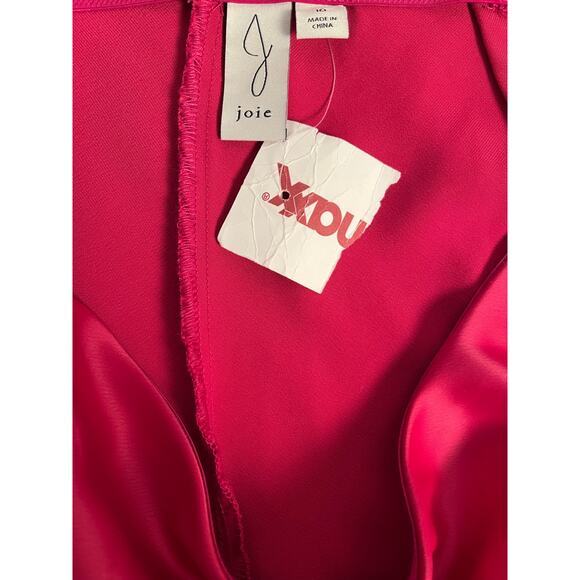 Joie Bright Pink Satin Wide Leg Pants NWT Size 10 - Picture 4 of 6